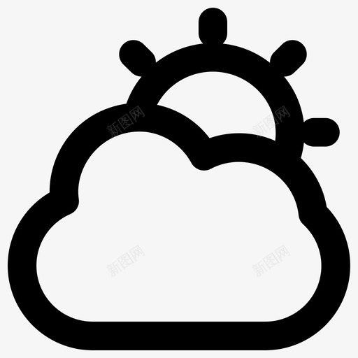 多云天气因素大胆的圆形图标svg_新图网 https://ixintu.com 多云 大胆的圆形 天气因素