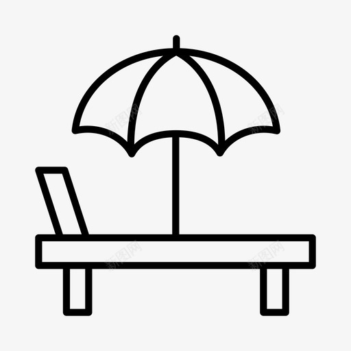 沙滩椅躺椅海边图标svg_新图网 https://ixintu.com 假期 暑假 沙滩椅 海边 躺椅