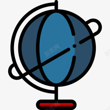 地球仪返校6线性颜色图标图标
