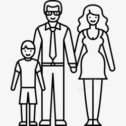 继母父子继母人家庭直系图标高清图片