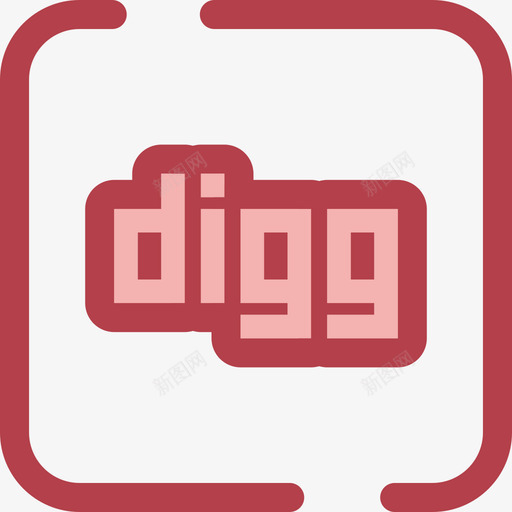 Digg社交网络4红色图标svg_新图网 https://ixintu.com Digg 社交网络4 红色