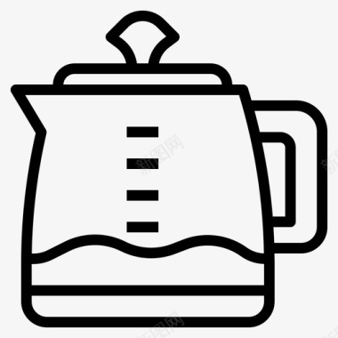 咖啡壶煮沸热饮图标图标