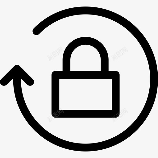 挂锁电子商务套件线性图标svg_新图网 https://ixintu.com 挂锁 电子商务套件 线性