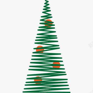 圣诞树大自然线形圣诞树图标图标