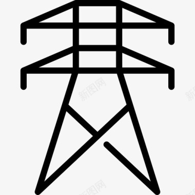 电塔生态线工艺直线图标图标