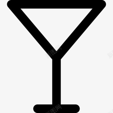 马提尼杯酒吧杯和酒瓶直式图标图标