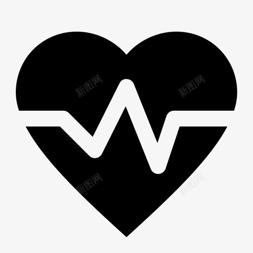心率心脏心电图图标svg_新图网 https://ixintu.com 健康和美容图标集 心率 心电图 心脏 脉搏