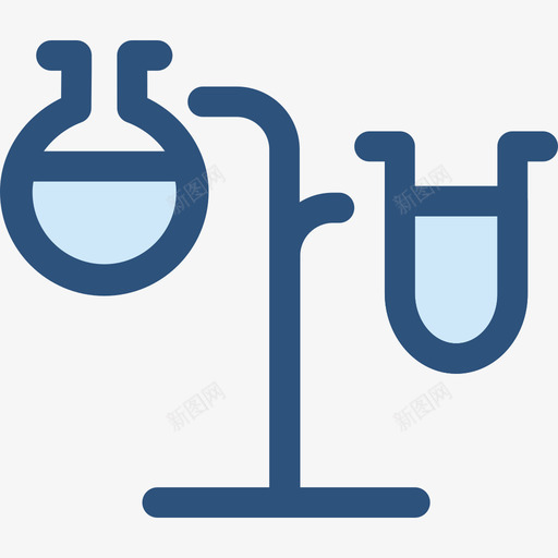 试管学校元素8蓝色图标svg_新图网 https://ixintu.com 学校元素8 蓝色 试管