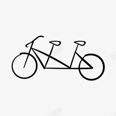 双人自行车自行车浪漫图标图标