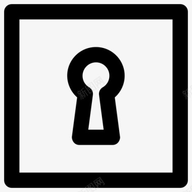 钥匙孔安全工具粗体圆形图标图标
