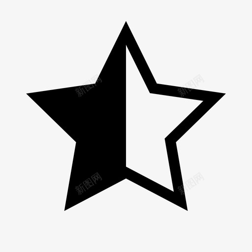 星星一半书签收藏图标svg_新图网 https://ixintu.com 书签 喜欢 基本图标集 收藏 星星一半 评级