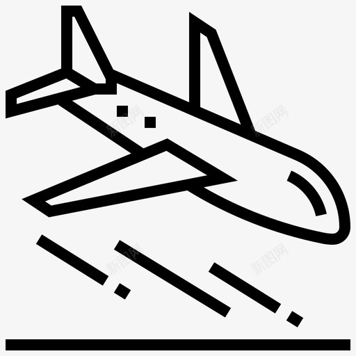飞机航空公司机场图标svg_新图网 https://ixintu.com 到达 机场 机场线路 航空公司 飞机