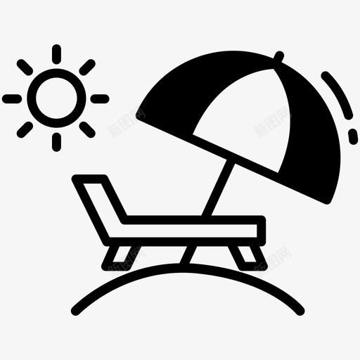 沙滩椅夏日雨伞图标svg_新图网 https://ixintu.com 夏日 度假 旅游美好生活 沙滩椅 雨伞