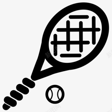 网球击球球拍图标图标