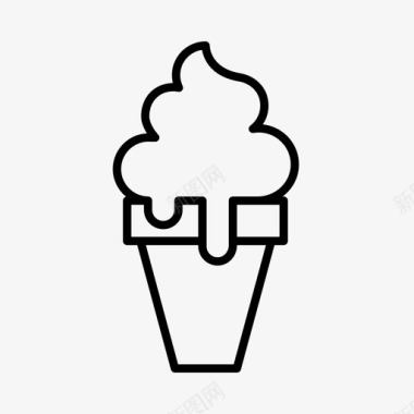 冰淇淋筒海滩夏天图标图标