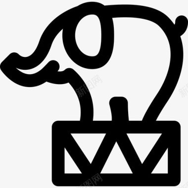 大象动物马戏团直系动物图标图标