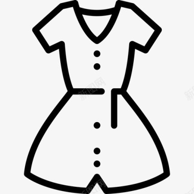 连衣裙时髦风格直线型图标图标