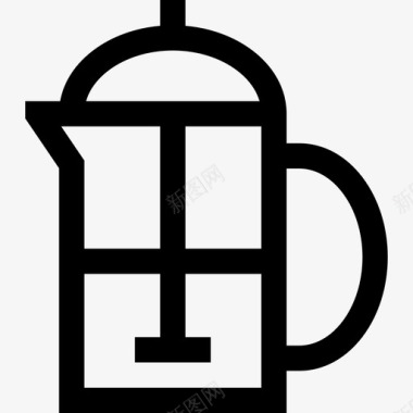 法国出版社咖啡店6直线图标图标