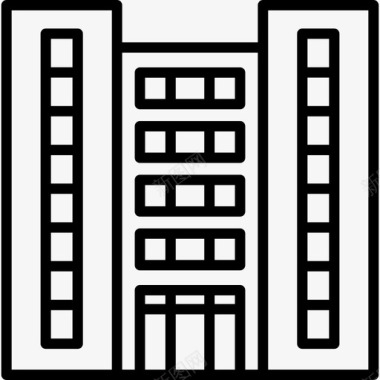 公寓建筑群线性图标图标