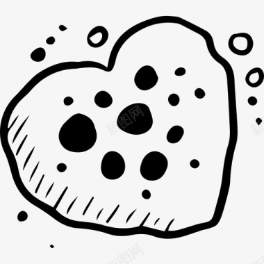 饼干食物手绘的爱情元素图标图标