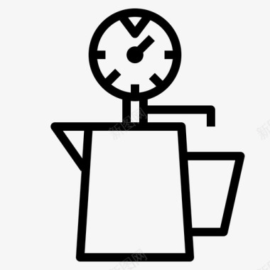 温度计咖啡咖啡壶图标图标