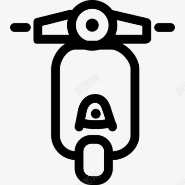 摩托车旅行和运输资产线性图标图标