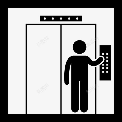 电梯内手动按钮人员使用图标svg_新图网 https://ixintu.com 人员 使用 电梯内手动按钮