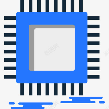 微芯片杂集装置扁平图标图标
