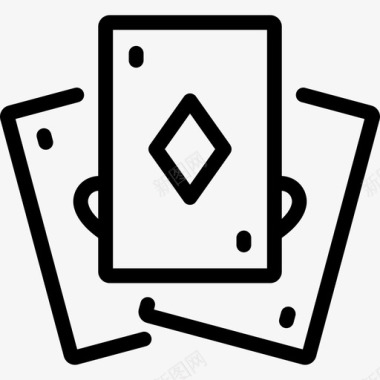 扑克牌棋盘游戏线直线图标图标