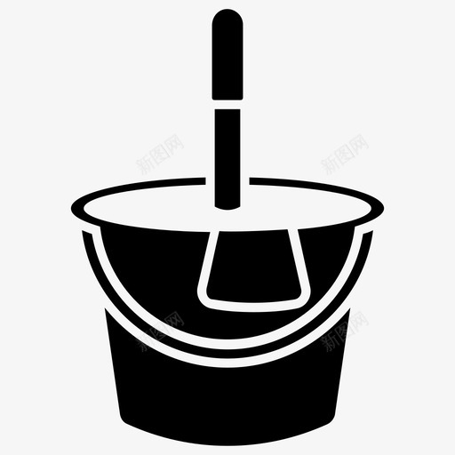 水桶清洁工具家庭清洁图标svg_新图网 https://ixintu.com 地板清洁 家庭清洁 家政 水桶 清洁和女仆字形图标 清洁工具