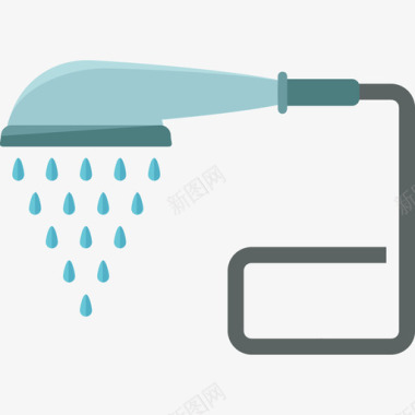 淋浴头家用电器3扁平图标图标