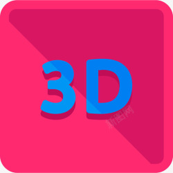 3D电影院3d摄影用户界面平面图标高清图片