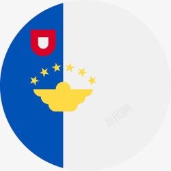 亚速尔群岛亚速尔群岛国旗圆形图标高清图片