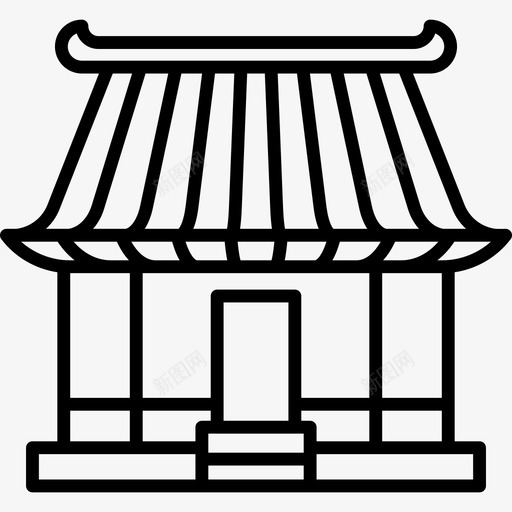 中国的房子建筑群直线型图标svg_新图网 https://ixintu.com 中国的房子 建筑群 直线型