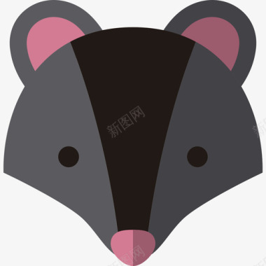 獾动物6扁平图标图标