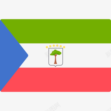 赤道几内亚国际旗帜长方形图标图标