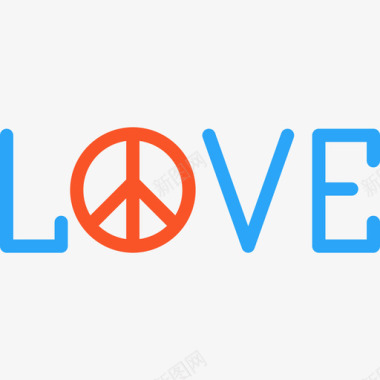 爱和平主义元素2线条色彩图标图标
