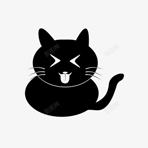 羞耻猫表情图标svg_新图网 https://ixintu.com 嘲笑 嘲笑卡通 有趣 猫 猫表情 羞耻 表情