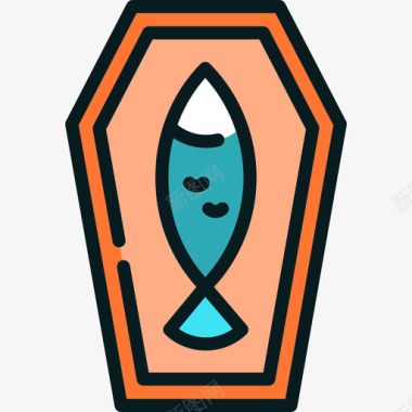 埋葬沙丁鱼狂欢节元素线条色彩图标图标