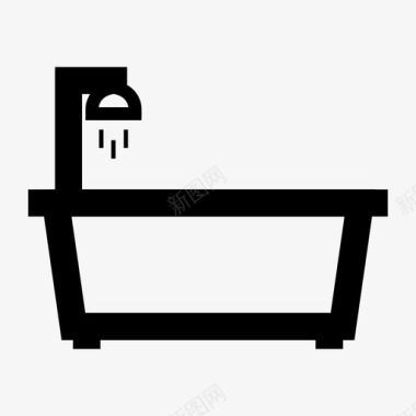 浴缸盥洗室家具图标图标