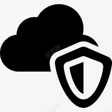 云保护技术网络安全填充图标图标