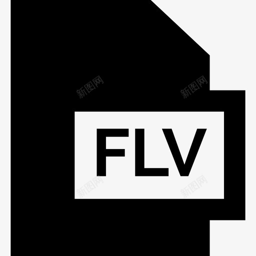 Flv文件格式集合已填充图标svg_新图网 https://ixintu.com Flv 已填充 文件格式集合