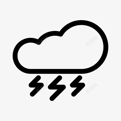 风暴气候预报图标svg_新图网 https://ixintu.com 天气 季节 气候 闪电 预报 风暴
