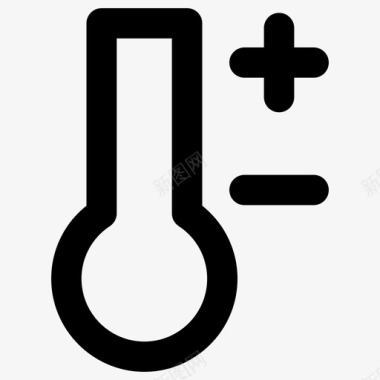 温度计科学元素粗体圆形图标图标