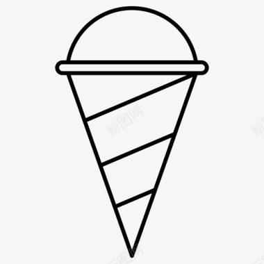 冰淇淋筒冰淇淋食物轮廓图标图标