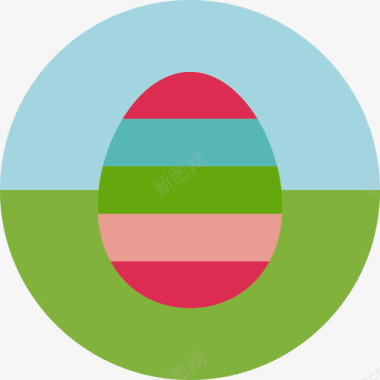复活节彩蛋复活节2圆形扁平图标图标