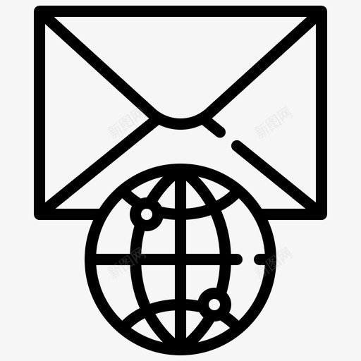 联系人电子邮件全球图标svg_新图网 https://ixintu.com 业务基本线路 互联网 信函 全球 电子邮件 联系人