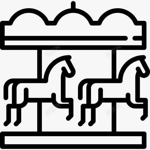 旋转木马游乐园线路工艺直线型图标svg_新图网 https://ixintu.com 旋转木马 游乐园线路工艺 直线型