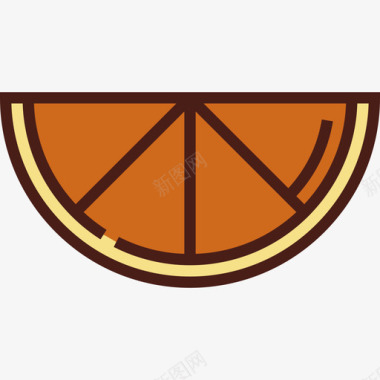 橙色食物6线性颜色图标图标