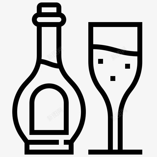 香槟酒饮料图标svg_新图网 https://ixintu.com 酒 酒瓶 饮料 饮料生产线 香槟 鸡尾酒